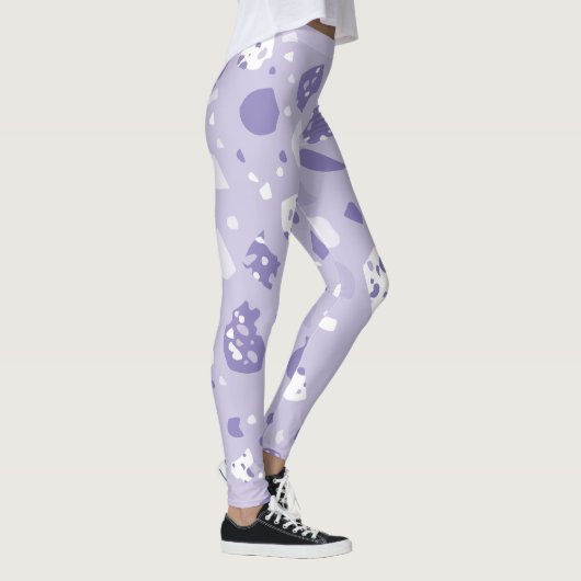 Minimal abstract purple pattern leggings (Rechts)