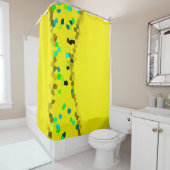 Minimal Abstrakt Art Blass Schwarz Gelb Duschvorhang (Beispiel)
