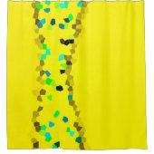 Minimal Abstrakt Art Blass Schwarz Gelb Duschvorhang (Vorderseite)