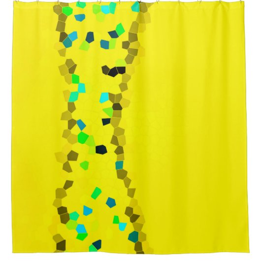 Minimal Abstrakt Art Blass Schwarz Gelb Duschvorhang (Vorderseite)