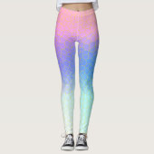 Minimal Abstrakt Art Lila Pink Blau Leggings (Vorderseite)