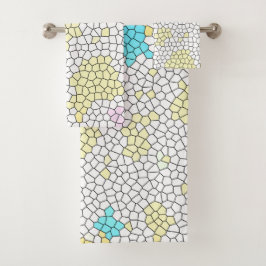 Minimal Abstrakt Art Pale Pastell Cells Badhandtuch Set