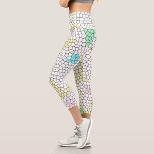 Minimal Abstrakt Art Pale Pastell Cells Capri Leggings