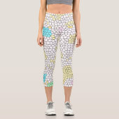 Minimal Abstrakt Art Pale Pastell Cells Capri Leggings (Vorderseite)