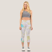 Minimal Abstrakt Art Pale Pastell Cells Capri Leggings (Vorderseite)