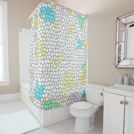 Minimal Abstrakt Art Pale Pastell Cells Duschvorhang