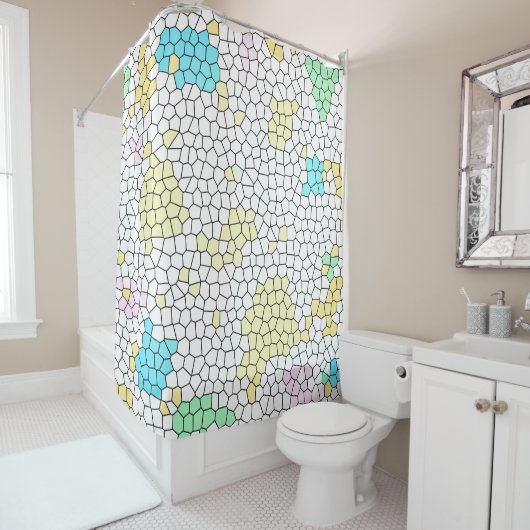 Minimal Abstrakt Art Pale Pastell Cells Duschvorhang (Beispiel)