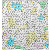 Minimal Abstrakt Art Pale Pastell Cells Duschvorhang (Vorderseite)