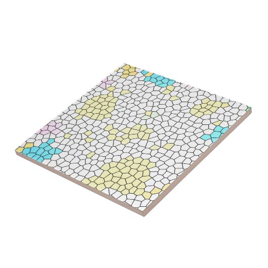 Minimal Abstrakt Art Pale Pastell Cells Fliese (Seite)