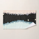 Minimal Abstrakt Art Pale Pink Blue Black Badhandtuch Set (Handtuch)