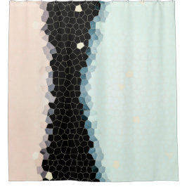 Minimal Abstrakt Art Pale Pink Blue Black Duschvorhang