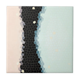 Minimal Abstrakt Art Pale Pink Blue Black Fliese