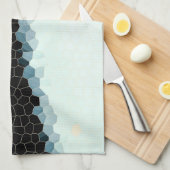 Minimal Abstrakt Art Pale Pink Blue Black Geschirrtuch (Viertel Falte)