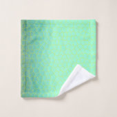 Minimal Abstrakt Art Pale Türkis Grün Blau Badhandtuch Set (Waschlappen)