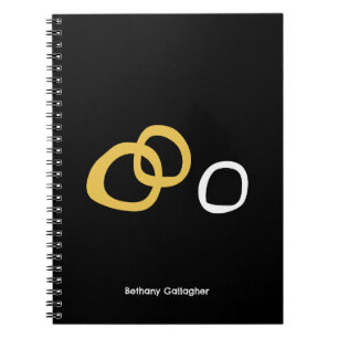 Minimal Abstrakt - Bio Gold & White Rings Notizblock