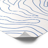 Minimal Abstrakte Creme weiß und blau Poster (Ecke)