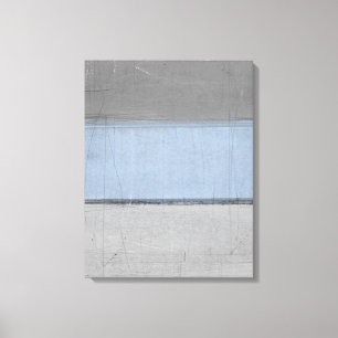 "Minimal" Abstrakte Kunst in Grau und Blau Leinwanddruck