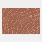 Minimal Abstrakte Linien Rost Terracotta Geschenkpapier Set (Vorderseite 3)