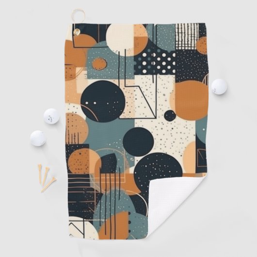 Minimal Abstraktes Nahtloses Muster - Geometrisch  Golfhandtuch (Insitu)