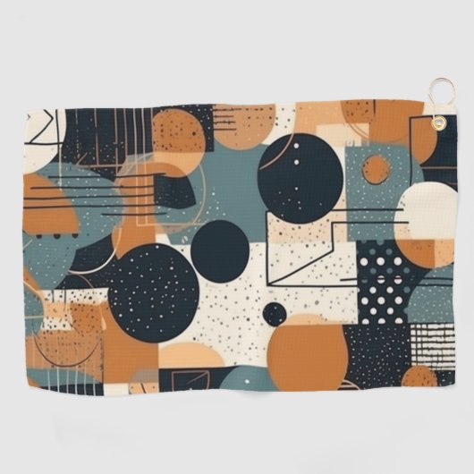 Minimal Abstraktes Nahtloses Muster - Geometrisch  Golfhandtuch (Horizontal)