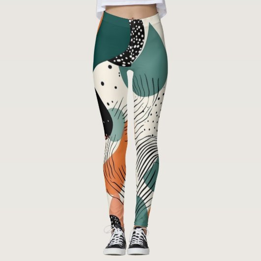 Minimal Abstraktes Nahtloses Muster - Geometrisch Leggings (Vorderseite)