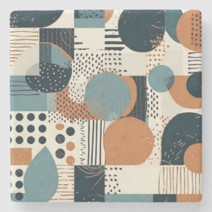 Minimal Abstraktes Nahtloses Muster - Geometrisch  Steinuntersetzer