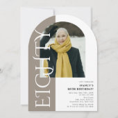 Minimal ACHTUNG Arch Foto 80. Geburtstag Einladung (Vorderseite)