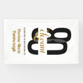 Minimal Achtzig & elegant Black Gold 80. Geburtsta Banner (Horizontal)