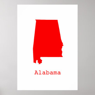 Minimal Alabama Vereinigte Staaten Poster