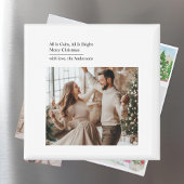 Minimal All Is Calm All Is Bright Christmas Photo  Magnet
