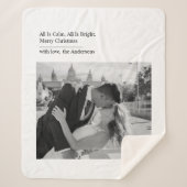 Minimal All Is Calm All Is Bright Christmas Photo Sherpadecke (Vorderseite)