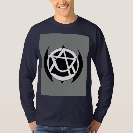 Minimal Anarchy Symbol – Black & White Circle-A Lo T-Shirt (Vorderseite)