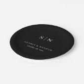 Minimal and Chic | Black and White Wedding Pappteller (Schrägansicht)