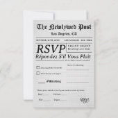 Minimal and Chic | Black and White Wedding RSVP Karte (Vorderseite)