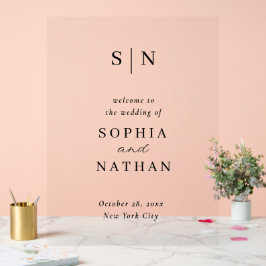 Minimal and Chic | Black and White Wedding Welcome Acrylschild