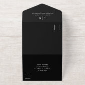 Minimal and Chic Black | QR Code Wedding Gold Foil All-in-One-Einladung (Außenseite)