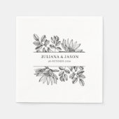 Minimal and Chic Blue Elegant Floral Serviette (Vorderseite)