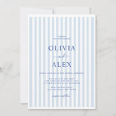 Minimal and Chic Blue French Personalized Wedding Einladung (Vorderseite)