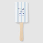 Minimal and Chic Blue French Personalized Wedding  Fächer (Rückseite)