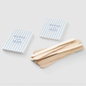 Minimal and Chic Blue French Personalized Wedding  Fächer (Non-assembled)