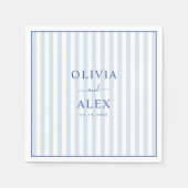 Minimal and Chic Blue French Personalized Wedding Serviette (Vorderseite)