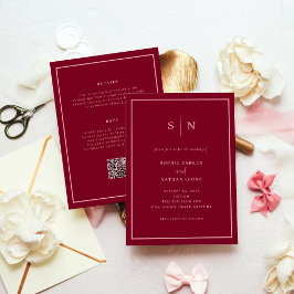 Minimal and Chic Burgundy | All in One Wedding Einladung