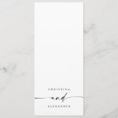 Minimal and Chic Calligraphy Dinner Wedding Menükarte (Rückseite)