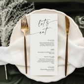 Minimal and Chic Calligraphy Dinner Wedding Menükarte