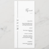 Minimal and Chic Calligraphy Dinner Wedding Menükarte (Vorderseite)