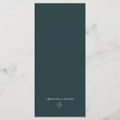 Minimal and Chic Green Wedding  Menükarte (Rückseite)