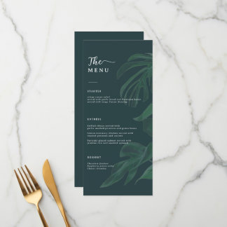Minimal and Chic Green Wedding  Menükarte