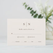 Minimal and Chic | Neutral Warm White Meal Choice RSVP Karte (Stehend Vorderseite)