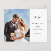 Minimal and Chic | Photo Wedding Thank You Postkarte (Vorderseite)