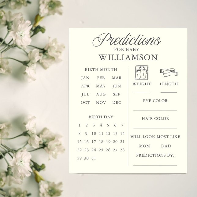 Minimal and Modern Baby Shower Predictions Game (Von Creator hochgeladen)